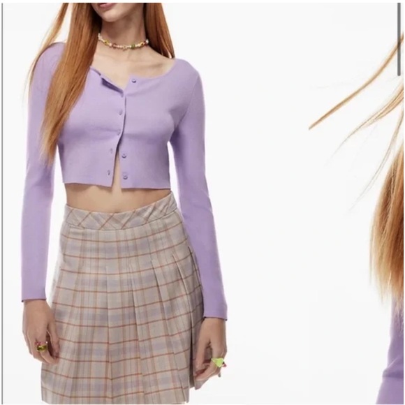 Aritiza Sunday Best Izzy Cardigan XS Light Purple - Picture 3 of 6